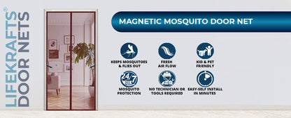 LifeKrafts Polyester Magnetic Mosquito Net